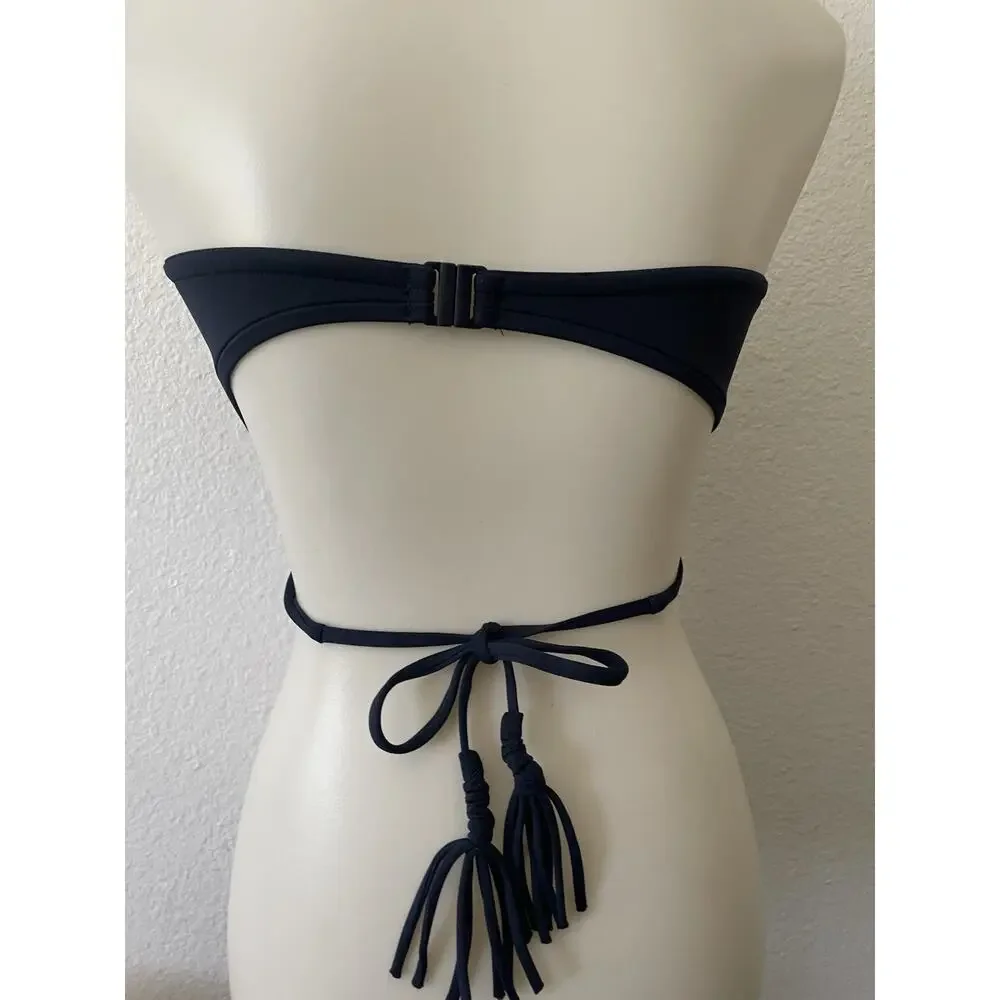 Seafolly Swim Halter Bandeau Bikini Top Beach Summer Minimalist Resort